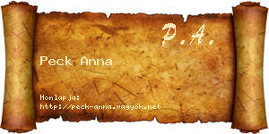 Peck Anna névjegykártya